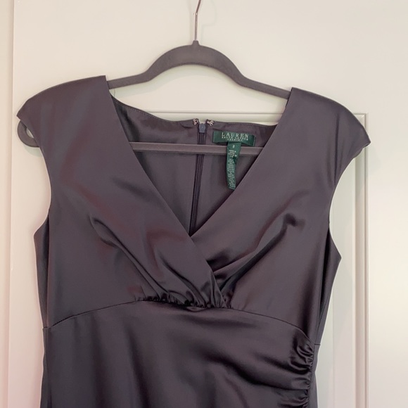 Lauren “Ralph Lauren Evening”. Grey metallic full length gown size 8. - Picture 2 of 3